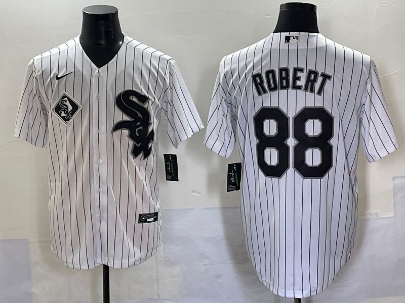 Men 2025 Chicago White Sox #88 Robert White Stripe Game Nike MLB Jersey style 7034